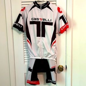 Men’s Cycling Kit Castelli Jersey and Bibs. Large.